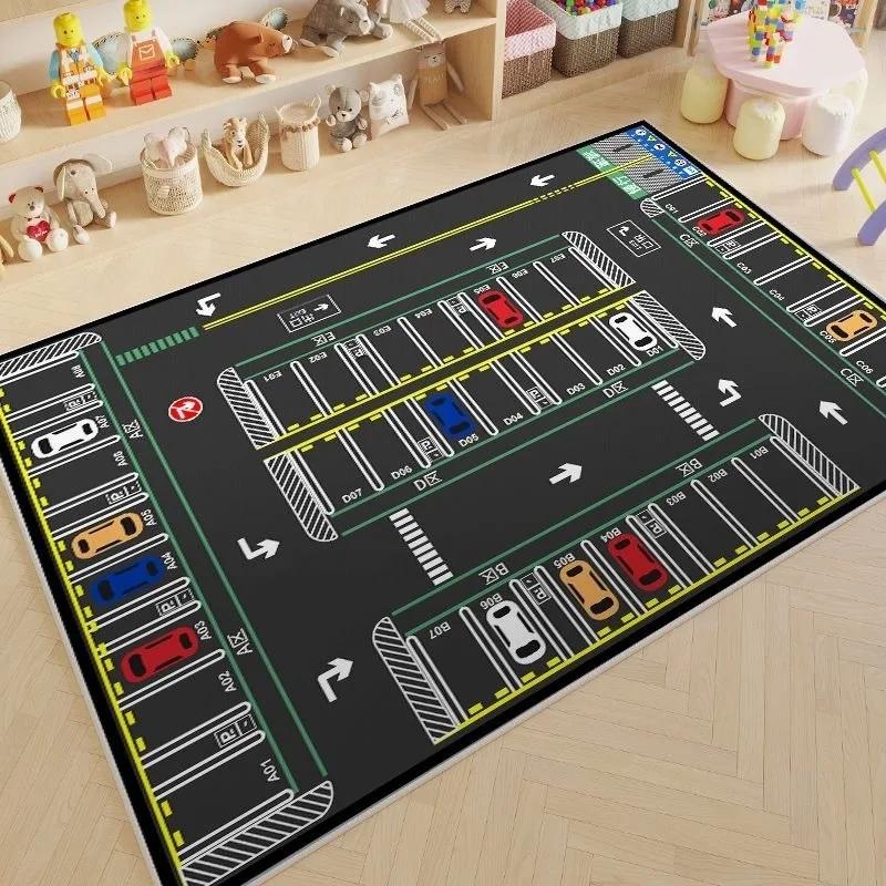 Cartoon Car Traffic Children's Carpet Play Room Crawling Mat Home Decoration Living Room and Bedroom Floor Mat Gift