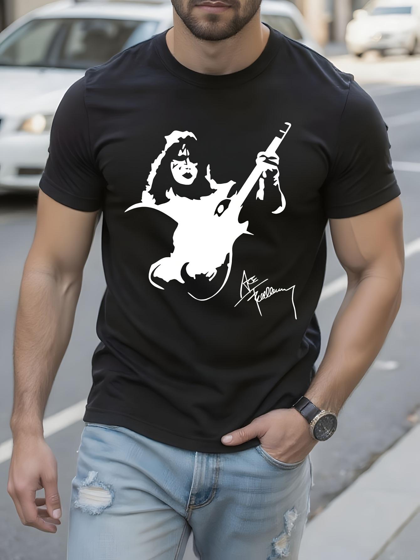 Ace Frehley KISS Guitarist Graphic Tshirt - Black and Whi... XXL