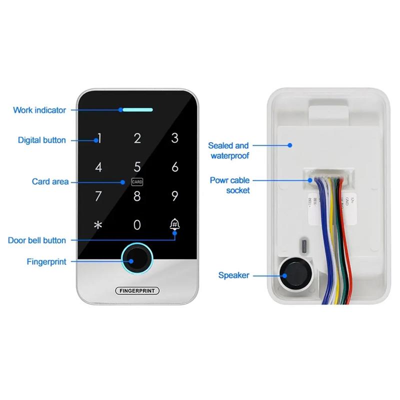 B03B-APP Intelligentes Fingerabdruck-Tastfeld RFID-Zugangskontroll-Tastfeld Touch IP65 Wasserdicht 13,56 MHz Türöffner (S300X)