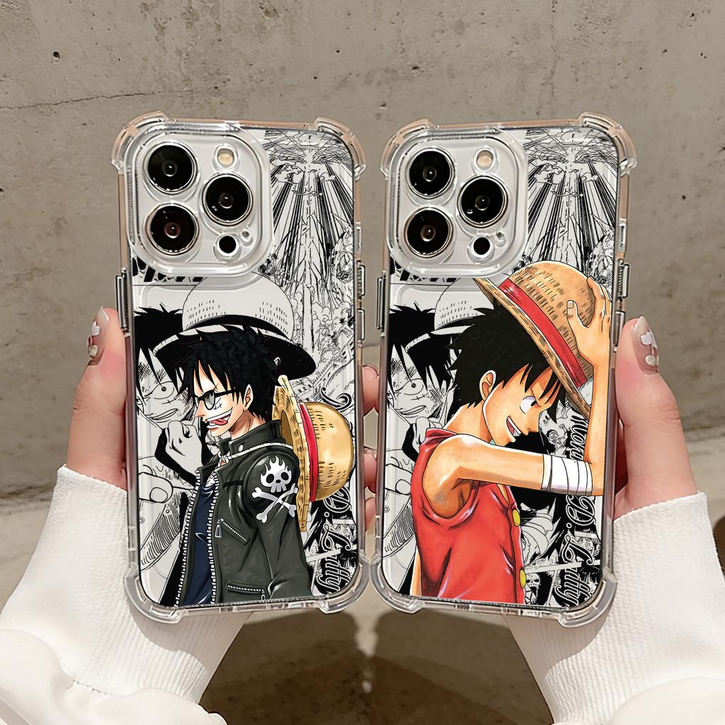 Anime Luffys Zoros AntiFall Clear Phone Case For Xiaomi Redmi 14C 13C 12C K50 K40 Note 14 13 12 11 10 9S A1 A2 A5 Pro Plus 4G 5G