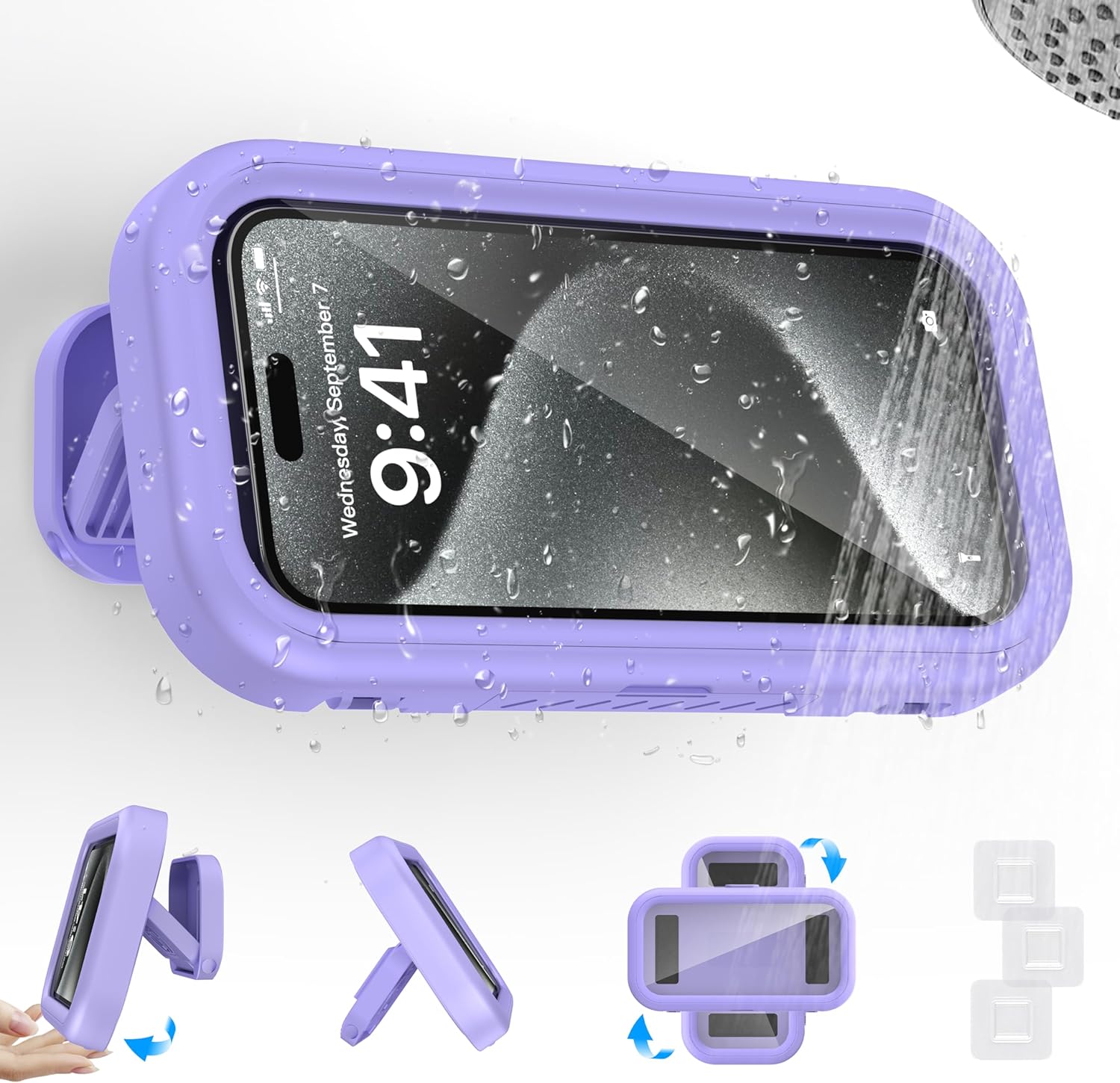 

Водонепроникний чохол для телефону у ванну з обертанням на 360° Інструмент для перегляду драми під час душу у ванній Кронштейн для лінивої людини для підвішування на стіну на кухні (Зелений) фіолетовий