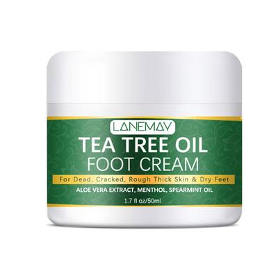 3 Stück/50 g Teebaumöl-Fußcreme (für trockene, rissige Haut, Aloe Vera und Pfefferminze)-spendet Feuchtigkeit, macht die Füße weich und pflegt sie trocken und rissig
