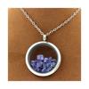 Stones and Minerals. Raw Tanzanite Necklace. 25 Mm Medallion Model. Color Silver.