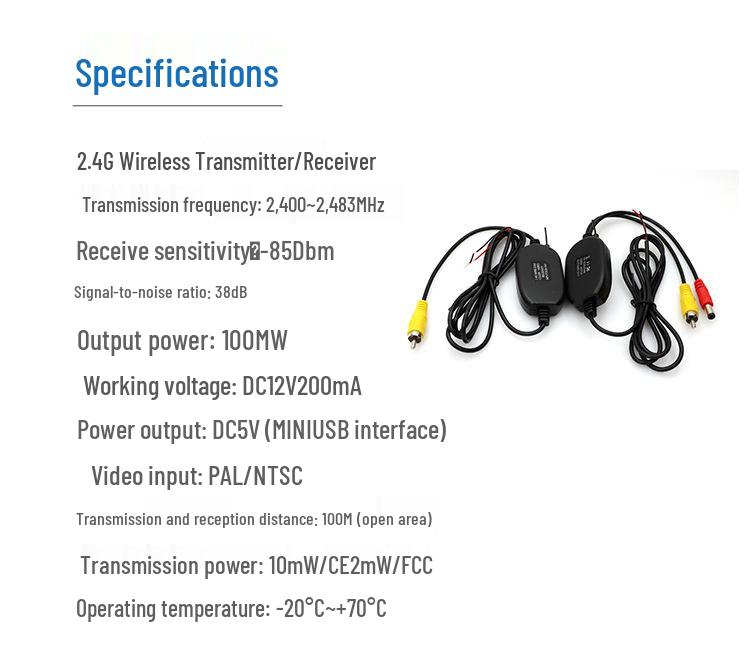 Car WiFi HD Night Vision Waterproof Reversing Camera with Blind Spot Detection and 2.4G Wireless Receiver