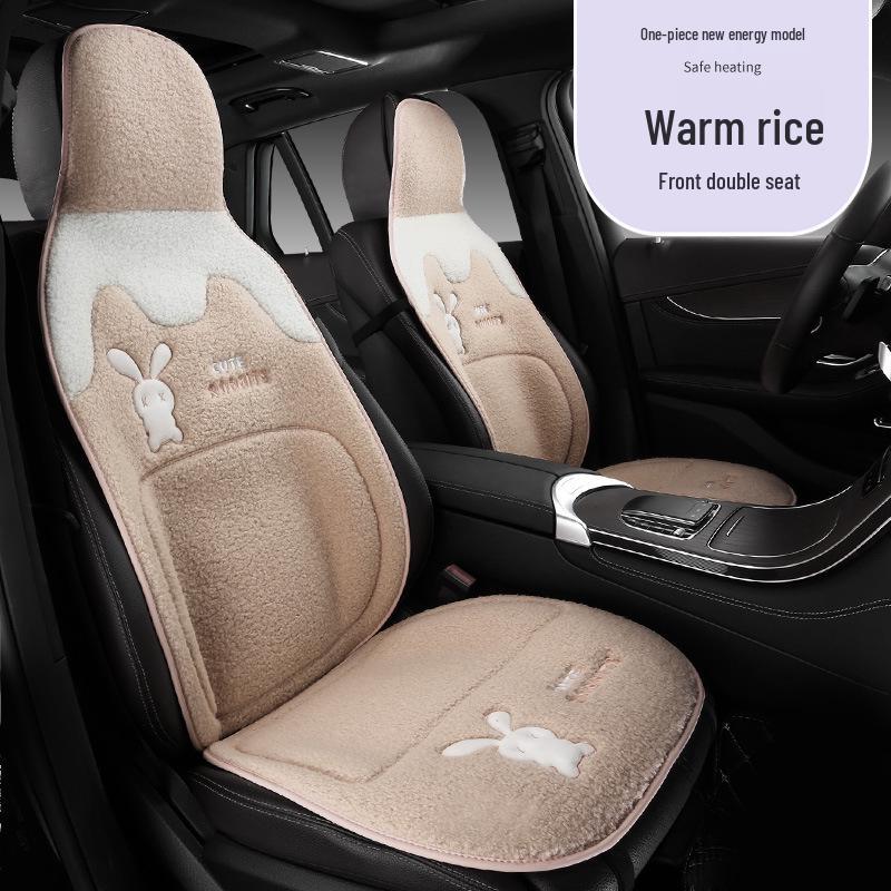 Universal Plush Winter Car Seat Cushion - Thick, Warm, Goddess Style for Five-Seaters
