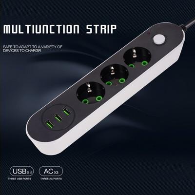 Prelungitor Priză priză Priză UE 3 Încărcare USB 2M 3M 5M Cablu de alimentare Adaptor de încărcare de perete Potrivit