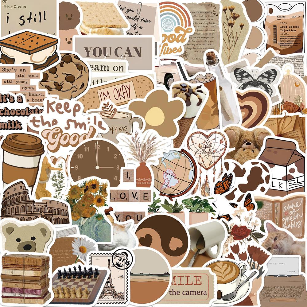 50 Cartoon Ins Style Milk Cookies Doodle Stickers Decorative Suitcase Water Cup Guitar Waterproof DIY