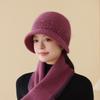 25 Autumn And Winter Warm Rabbit Fur Hat Women'S Middle-Aged And Elderly Cold-Proof Ear Protection Hat Fashionable Versatile Knitted Hat Big