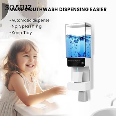 Dispenser automatico per collutorio Touchless 700 ml Dispenser per collutorio a parete per bagno con tazze magnetiche