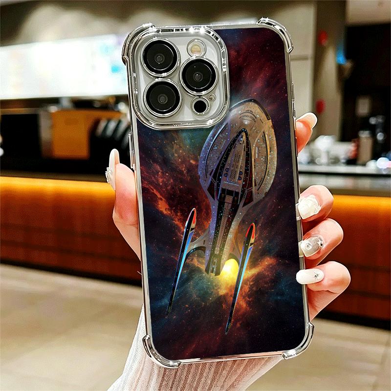 

Star Movie T-Trek Soft Phone Case For iPhone 15 16 17 Air 14 Pro Max 16E Plus 13 12 Mini Plating Anti-Fall Fundas iPhone 16 Pro Max