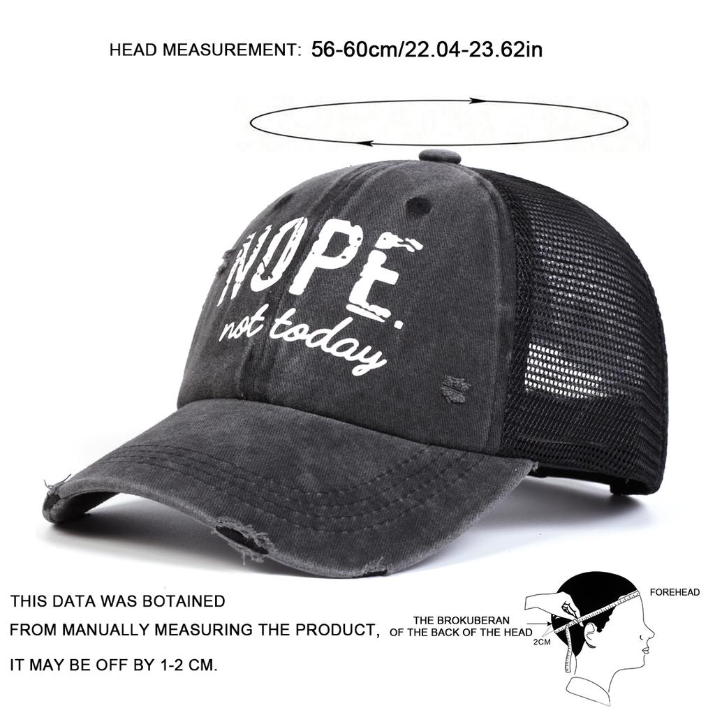 Unisex NOPE Letter Print Wash Baseball Net Caps Hip Hop Cap Spring Summer Outdoor Adjustable Casual Hats Sunscreen Hat