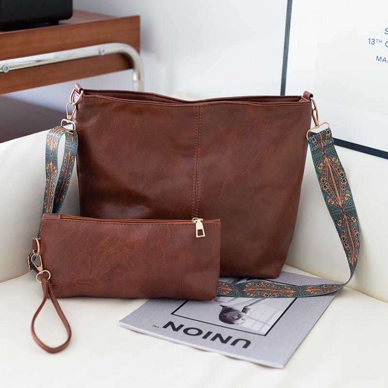 Pu Material Tote Bag For Women Large Capacity Crossbody Purse With Zipper Closure