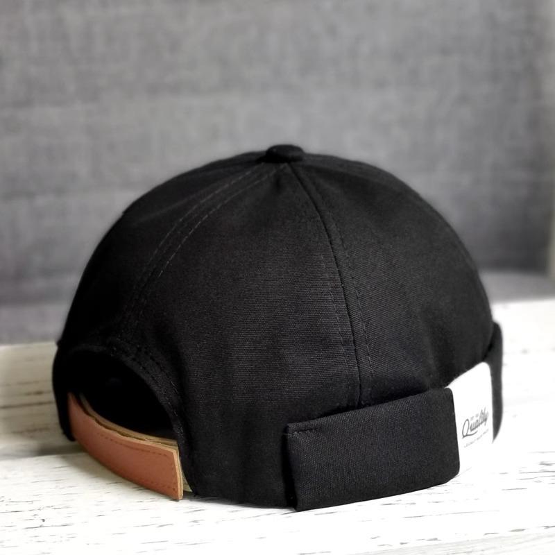 Retro Landlord Hat Summer Thin Brimless Melon Leather Hat Female Couple Hip hop Landlord Hat Cold Hat