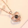 Unique Love Projection Necklace Hollow Heart Necklace Couples Jewelry Fashion Heart Neck Jewelry Suitable for Gifts