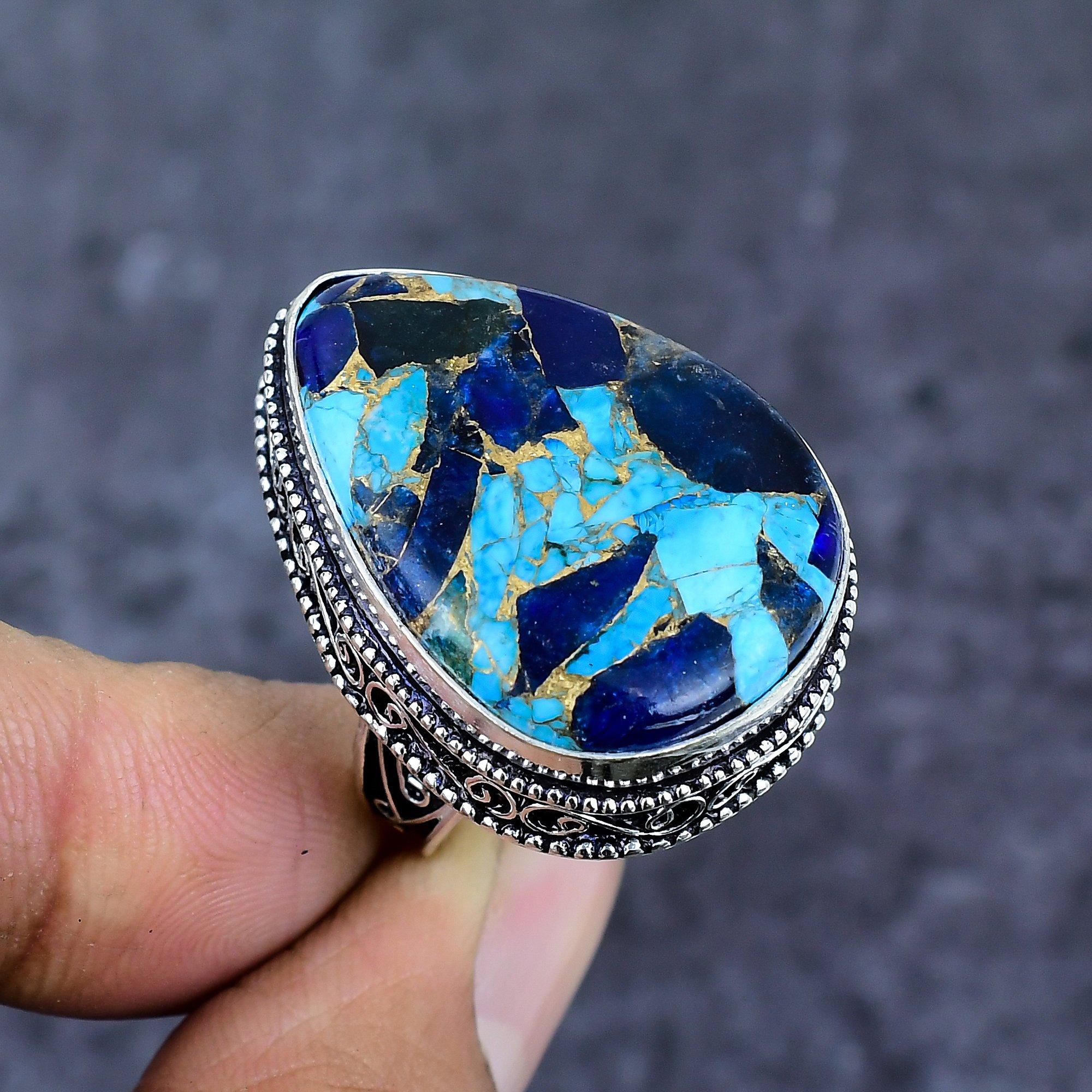 

Natural Spiny Oyster Gemstone 925 Sterling Silver Jewelry Ring Size 9 ET-4808