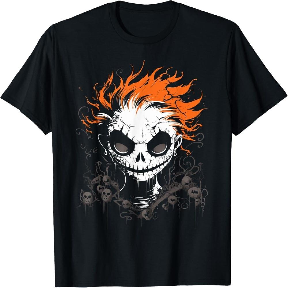 Halloween Costume Party Spooky Scary Skeleton Skull Graphic T-Shirt XXXXXL чёрный