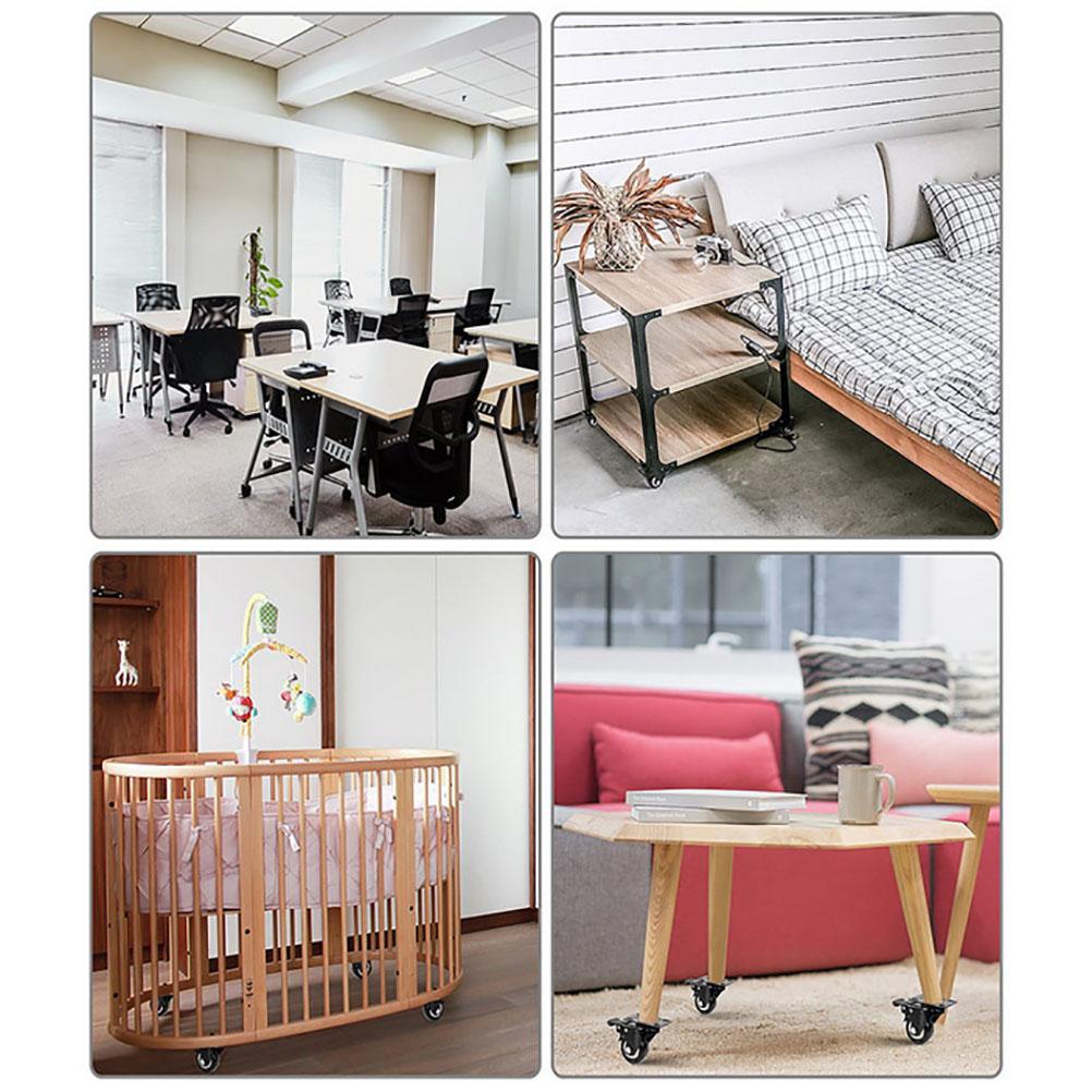 4 ks 2palcová M8x25mm 463LBS Univerzální sada koleček pro kancelářskou židli pro velkou zátěž 2 kolečka s brzdou