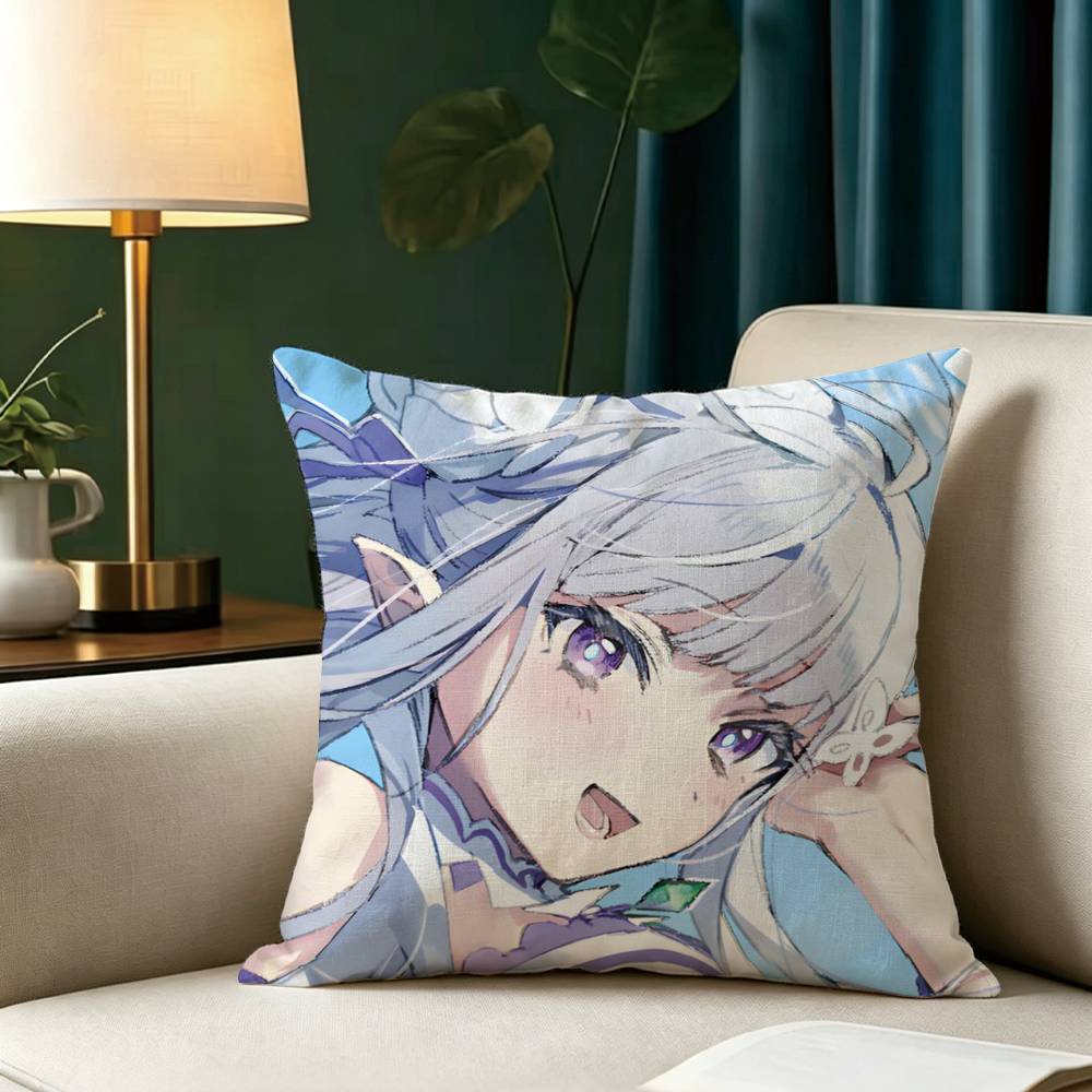 Anime R-Re Z-Zero Emilia Square Double-Sided printed Pillow Case Bedroom Bedside Pillow Sofa Cushion Cover