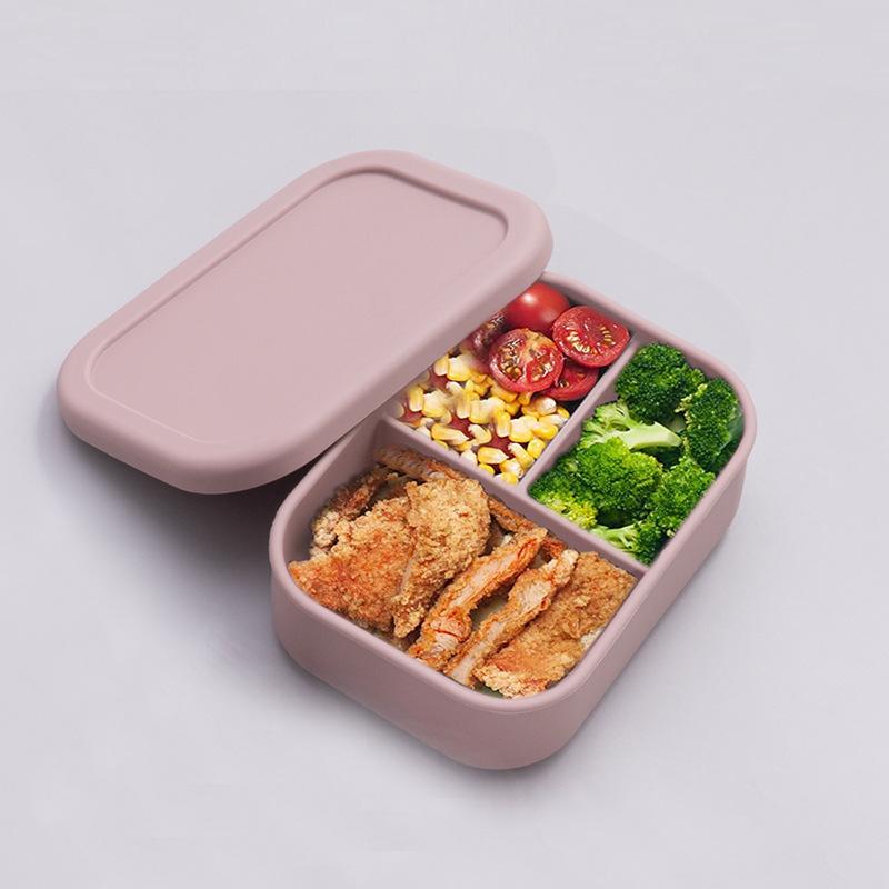 Lebensmittelechtes Silikon Tragbare Schüssel Lunchbox für Baby Mikrowelle Bento Box Füttern Frisch Lebensmittelbehälter Kindergeschirr