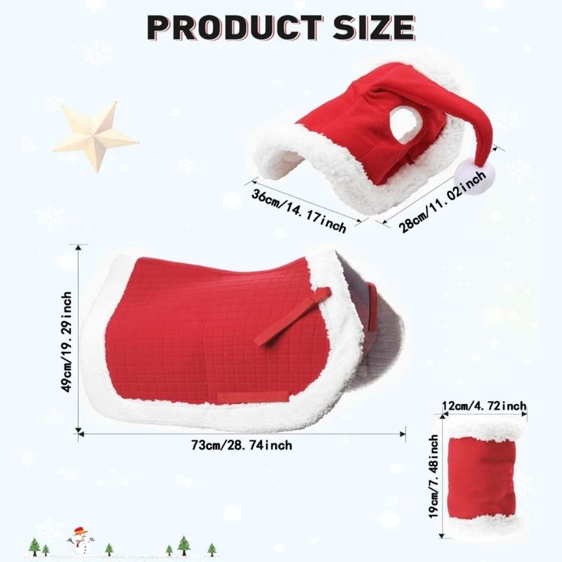 Adjustable Christmas Themed Equine Protective Gear Weatherproofed Enhances Safety During Outdoor Activity