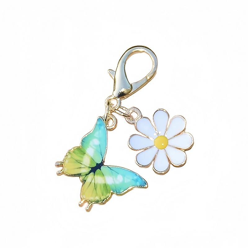 1PC DIY Gift Butterfly Design Pendant Keychain Marker Metal Creativity Keychain Party Daisy Cute