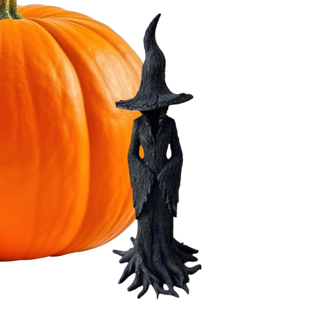 20cm Tree Witch Statue Halloween Decoration Gothic Decor Festival Desktop Ornament For Thanksgiving Party Wedding Christmas