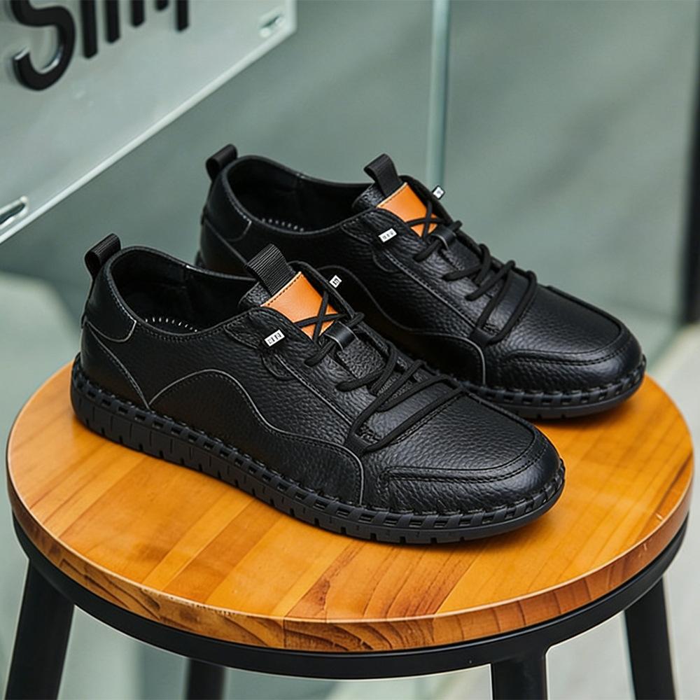 Little White Shoes Are Versatile and High-end Leather Breathable Men's Shoes Do Not Stink, the First Layer of Cowhide Soft Sole Casual Shoes for Men