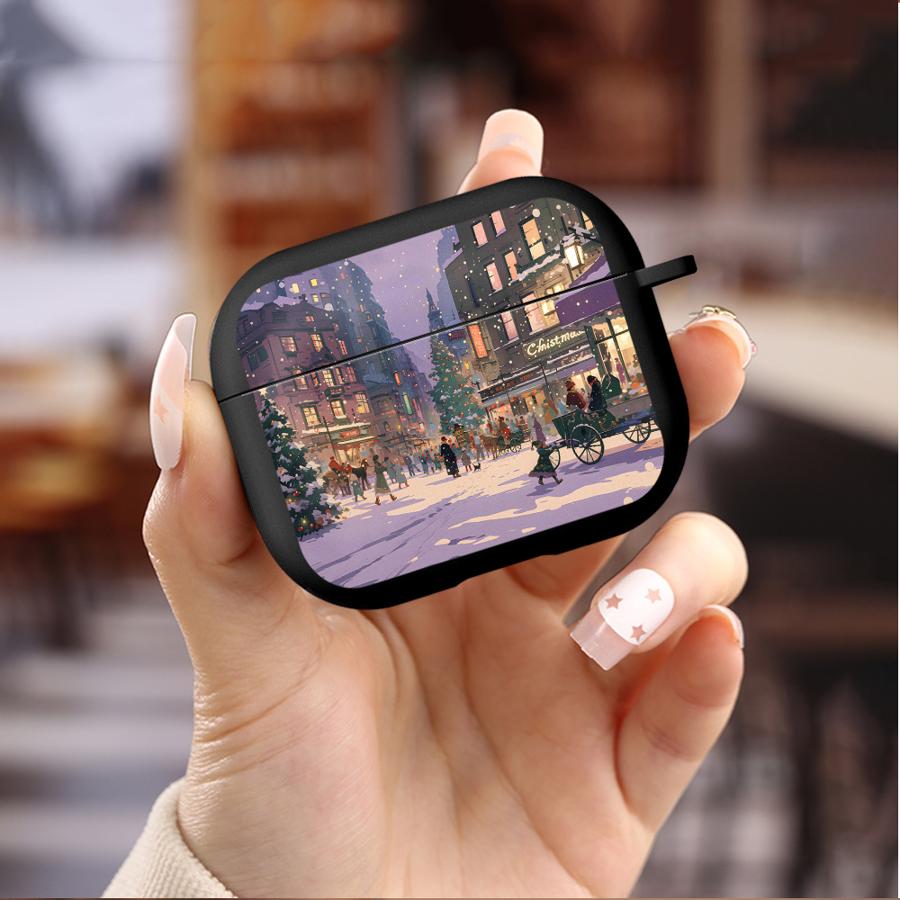 Winter Town Ohrhörerhüllen Hülle für Airpods Pro3 4 Pro 3 2 1 Pro2