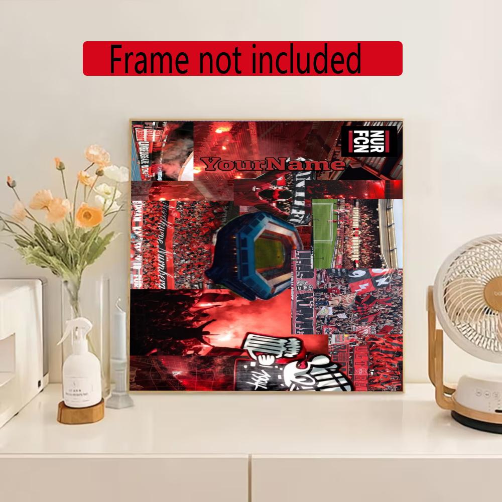 Eintracht Frankfurt Customize Your Name Diamond Painting Round Diamond Rhinestones Mosaic Diamond Embroidery Wall Paintings Rhinestones Gift Frameless