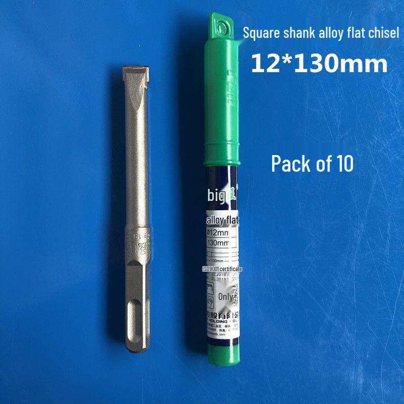 Square Shank Electric Hammer Drill Bit - Wall Chisel, Slotting Concrete Alloy Pointed & Flat Chisel