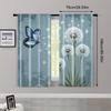 2pcs   Fashionable Curtains Depicting Sky Blue   Gray Dandelions and Butterflies Fabric (without Rod) Gifts Perfect for Bedroom &