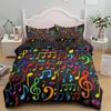 Music Notes Duvet Cover for BoysGirls Room Decor Rock Music Themed Comforter Cover Musical Pattern Bedding Set Full Queen Size