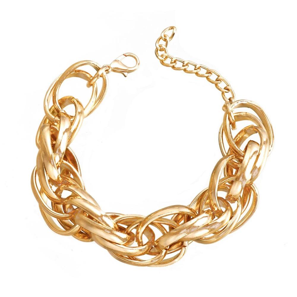 Street Hip Hop Trendy Splicing Simple Necklace Female Exaggerated Single-layer Geometric Aluminum Chain Necklace