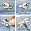 1pc of Casual And Versatile Daisy-Patterned Buttons for Men, Featuring an Adjustable Waist with Magical Buttons