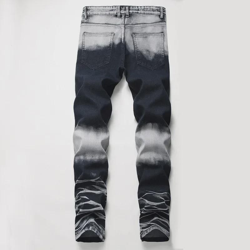 2019 Men's Trendy Stretch Ripped Jeans - Large Size Spring Denim Trousers
