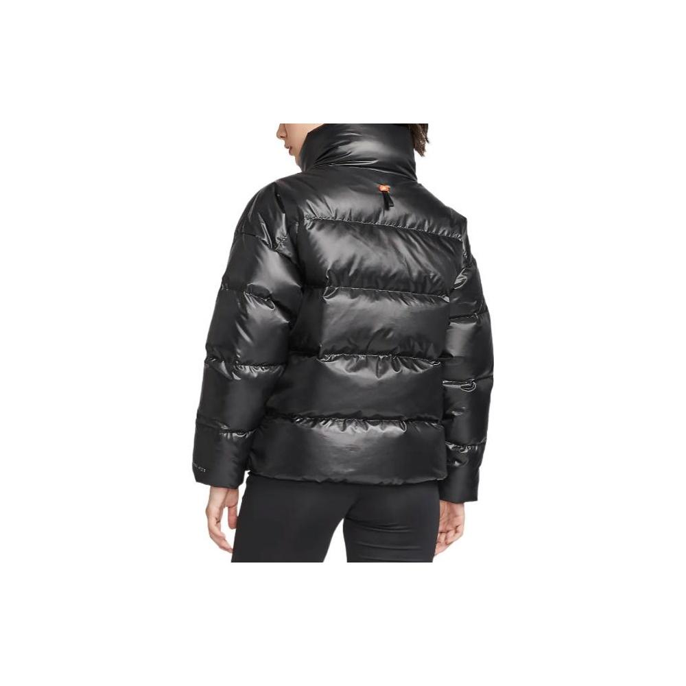Nike Culoare uni Jachetă casual cu guler în jos pentru femei Îmbrăcăminte exterioară Negru DV0555-010
