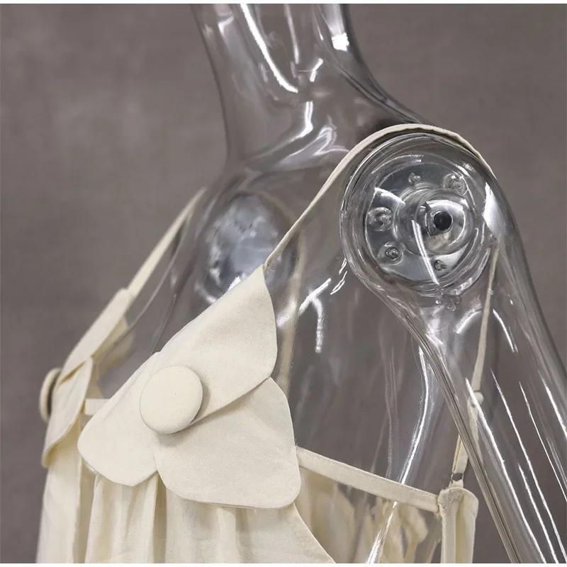 Женское длинное платье с цветочным принтом и глубоким V-образным вырезом — фото 10