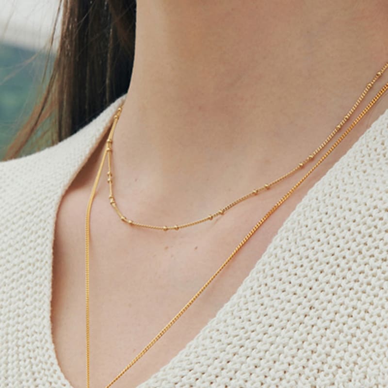 verte [925 silver] Un.silver.72 / boule necklace (2 color)