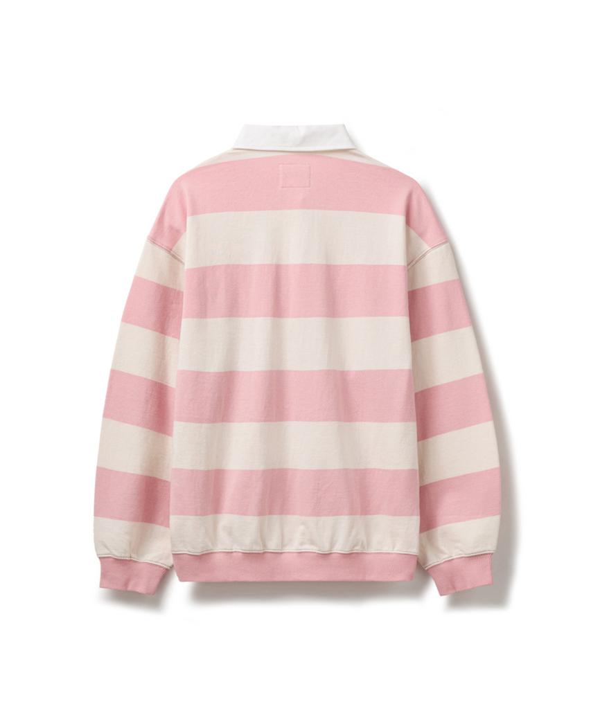 ERER Oxford Collar Stripe T-Shirt Pink