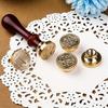 Sealing Wax Stamp Coppers Seals + 1Piece Wood Handle,Vintage Wax Seal Stamp Set for Envelops,Cards,Gift Wrappings