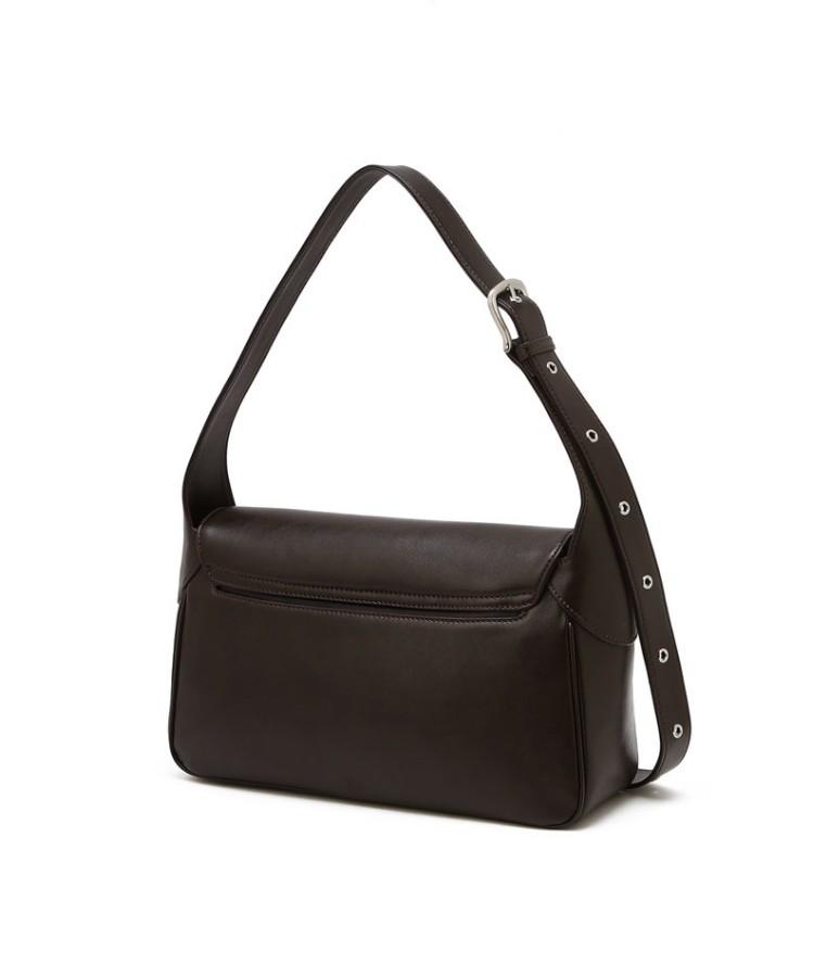 Athe Vanessabruno [Meringue] Meringue New Dark Brown Leather Shoulder Bag M Aaba6E350W3