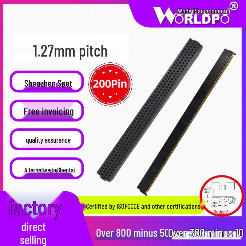 

1.27mm 4-Row 200-Pin Female Connector: SAMTEC SOLC-150-02-L/F-Q-A-K-TR Alternative 3 parts version