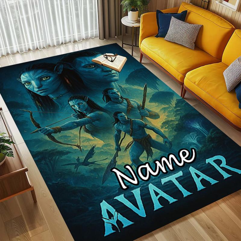 Tappeto Personalizzato con Nome e Avatar Mondo Soggiorno Antiscivolo Morbido Tappeto per Camera da Letto Sala Giochi Divano Ufficio Decorazioni per la Casa Zerbino