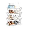 4 Tier Foldable Shoe Rack Space Saving Free Standing Shoe Storage Organizer for Closet Hallway