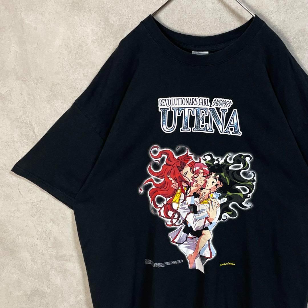 

[USED] Vintage Revolutionary Girl Utena 2000s Short Sleeve Shirt, Black, Manga, Anime