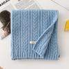 Premium Sense Simple Solid Color Including Scarf Women's Autumn and Winter Korean Atmosphere Warm Thick Knitted Versatile Scarf
