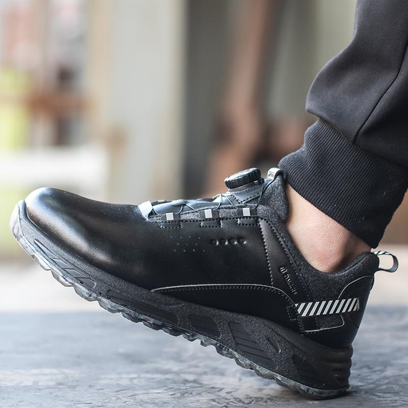 Insulation 6KV Black Leather Work Safety Shoes For Men Anti Smashing Steel Toe Cap Boots Non-slip Indestructible Male Footwear