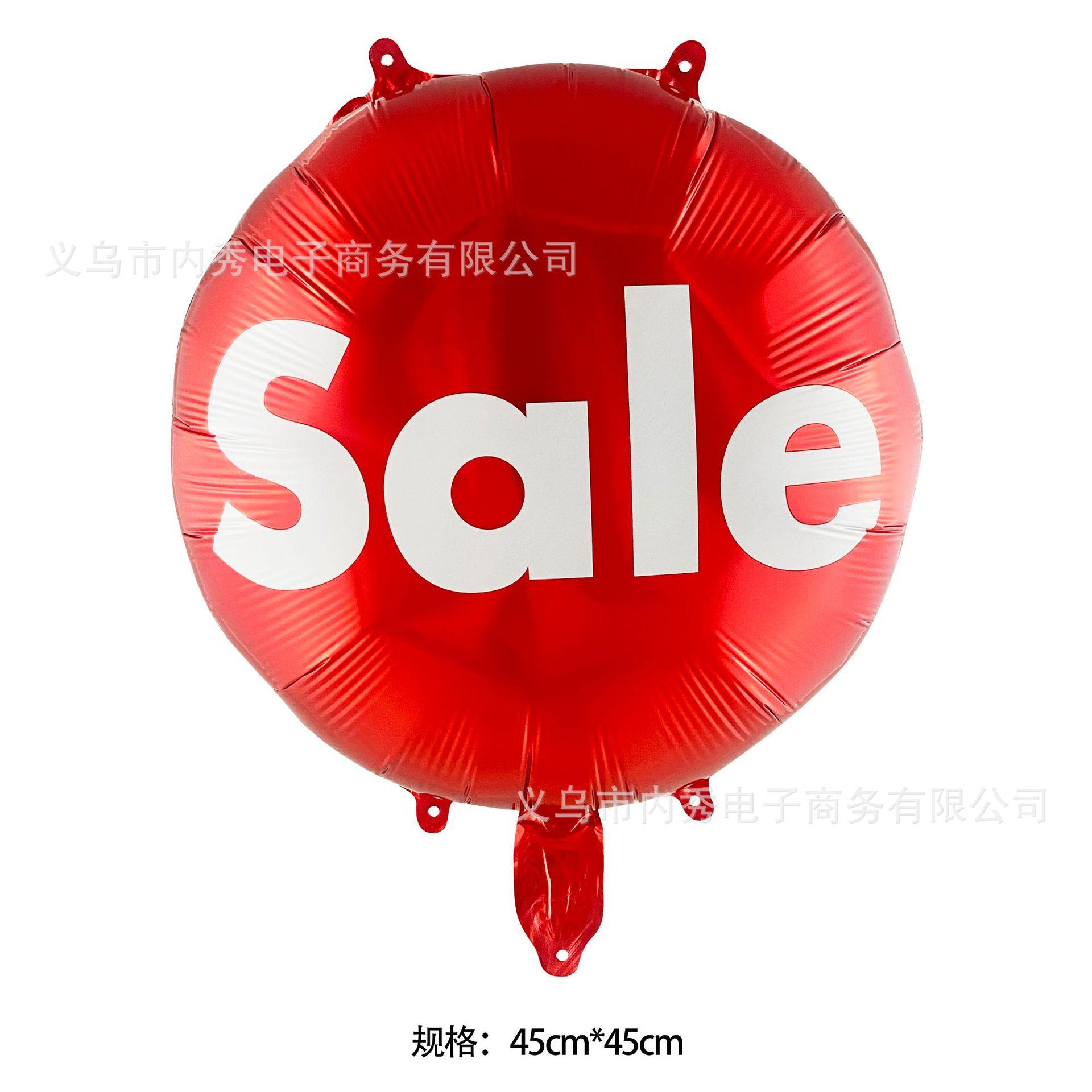 

18-Inch Aluminum Film Balloon Sale Round Ball Shopping Mall Big Promotion Holiday Opening Decoration Product Promotion Activities Supermarket Layout 18 inch red SALE (big promotion ball)