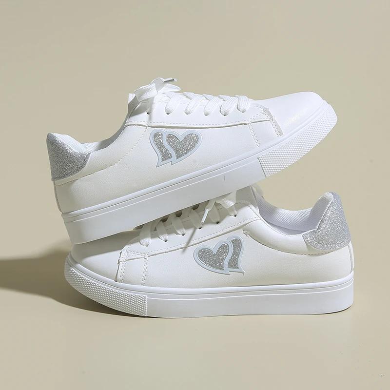 Fashion Shoes Female 2025 Brand PU Women's Vulcanize Shoes Hot Sale Women Sneakers Low Heel Lace Up Outdoor Walking Ladies Casual Shoes