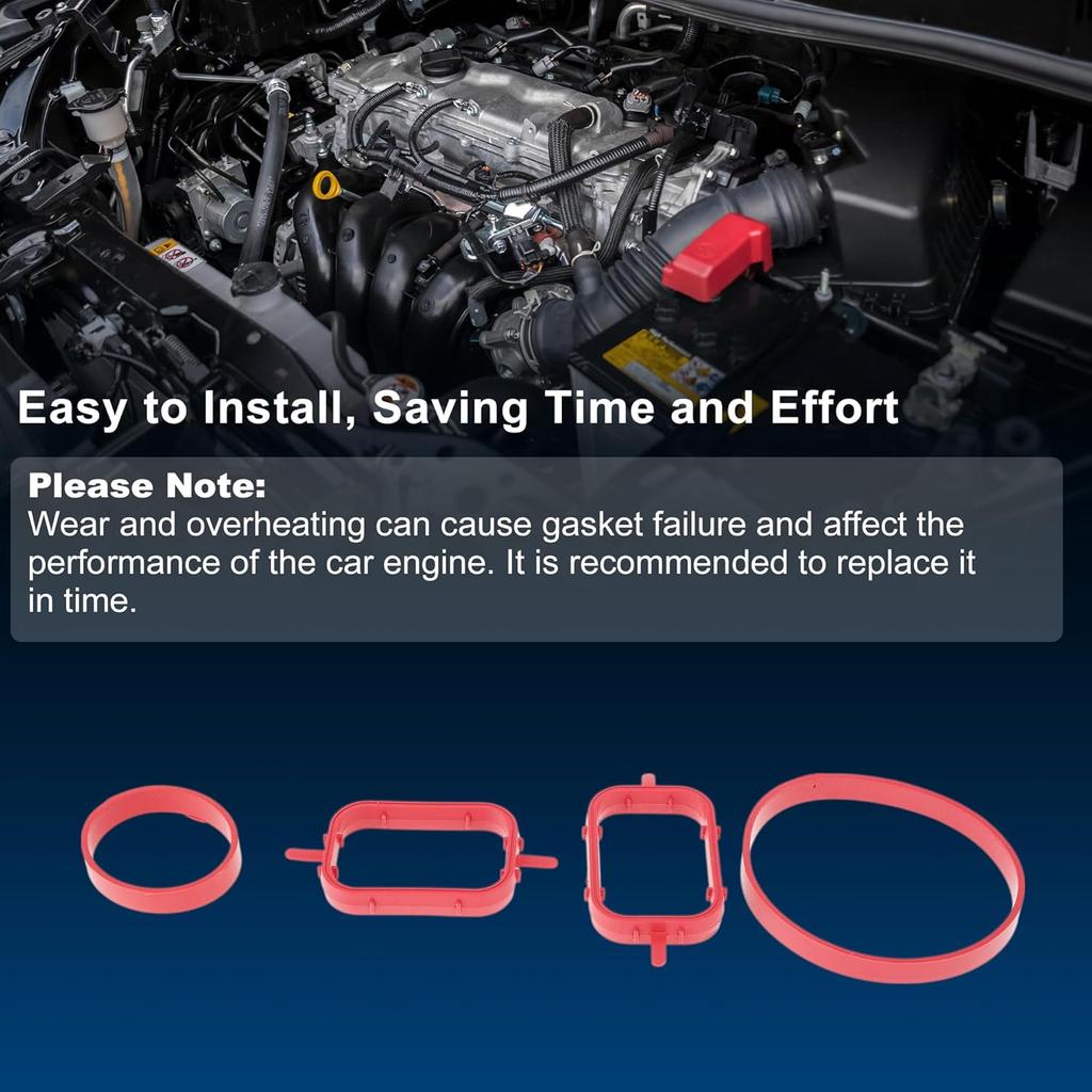 Intake Inlet Manifold Gaskets Seals for BMW X5 2009-2013 3.0L for BMW 335D 2009-2011 3.0L Engine Intake Manifold Gasket Replaces
